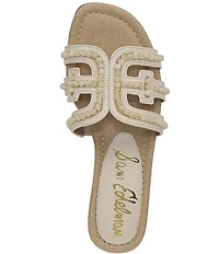 Sam Edelman Bay Tide Beaded Raffia Double E Logo Slide Sandals