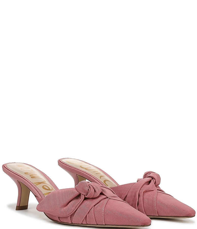 Sam Edelman Bex Silk Bow Detail Pointed Toe Dress Mules