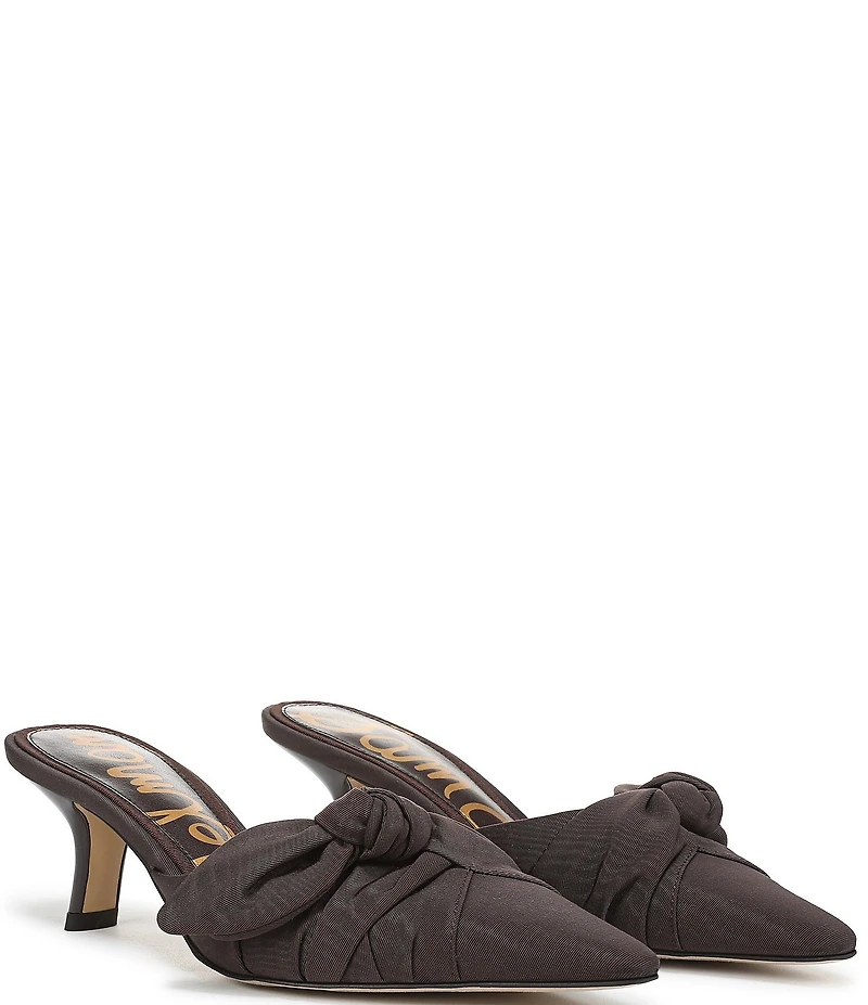 Sam Edelman Bex Silk Bow Detail Pointed Toe Dress Mules