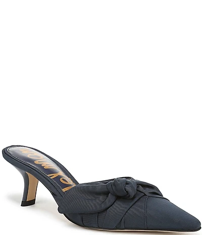 Sam Edelman Bex Silk Bow Detail Pointed Toe Dress Mules