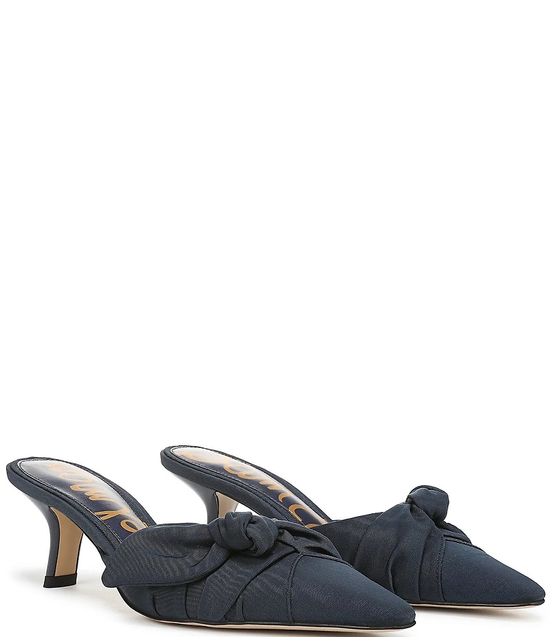Sam Edelman Bex Silk Bow Detail Pointed Toe Dress Mules
