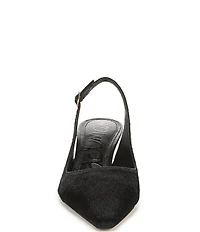 Sam Edelman Bianka Calf Hair Pointed Toe Metallic Heel Slingback Pumps
