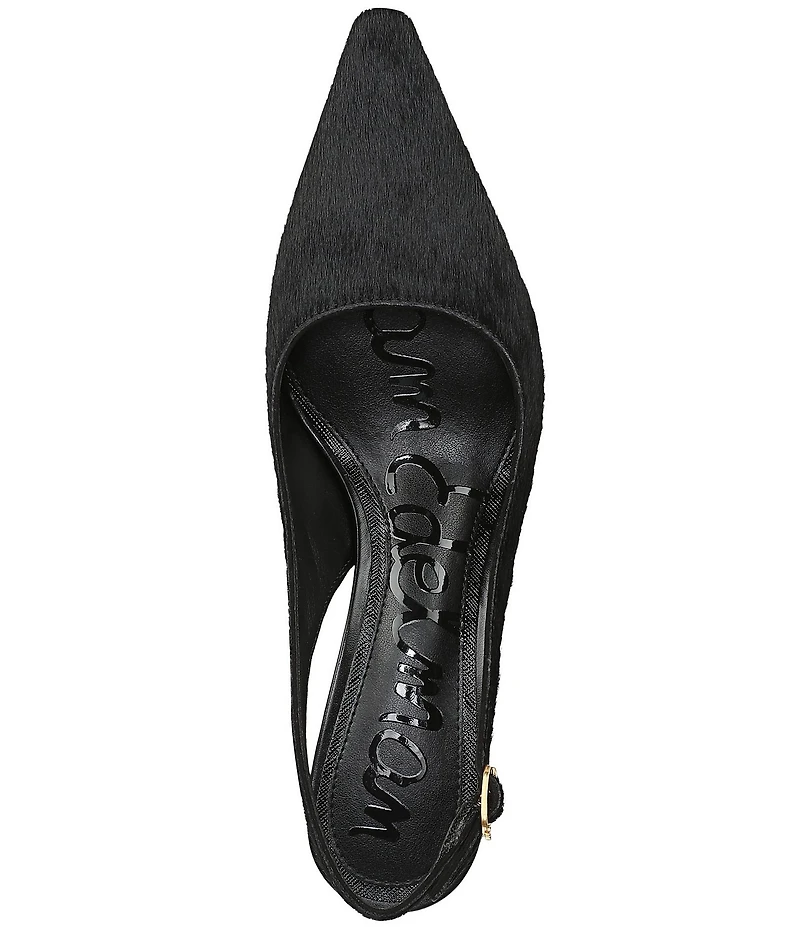 Sam Edelman Bianka Calf Hair Pointed Toe Metallic Heel Slingback Pumps