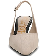 Sam Edelman Bianka Color Block Fabric Pointed Toe Slingback Pumps