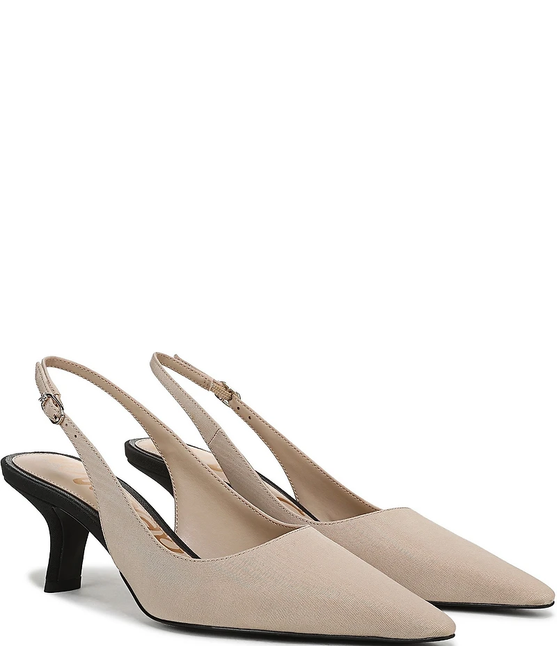 Sam Edelman Bianka Color Block Fabric Pointed Toe Slingback Pumps