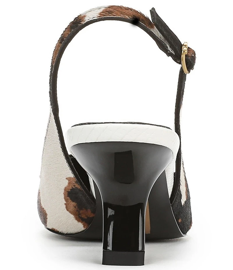 Sam Edelman Bianka Cow Print Calf Hair Pointed Toe Slingback Pumps