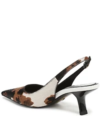 Sam Edelman Bianka Cow Print Calf Hair Pointed Toe Slingback Pumps