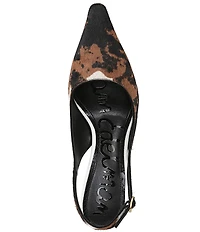 Sam Edelman Bianka Cow Print Calf Hair Pointed Toe Slingback Pumps