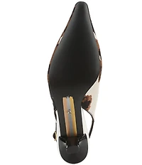 Sam Edelman Bianka Cow Print Calf Hair Pointed Toe Slingback Pumps