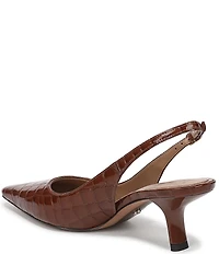 Sam Edelman Bianka Croco Print Patent Leather Pointed Toe Slingback Pumps