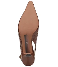 Sam Edelman Bianka Croco Print Patent Leather Pointed Toe Slingback Pumps