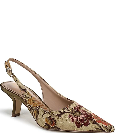 Sam Edelman Bianka Floral Fabric Pointed Toe Slingback Pumps