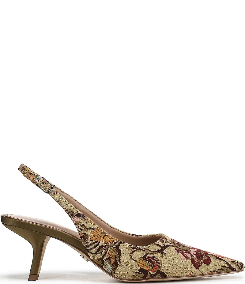 Sam Edelman Bianka Floral Fabric Pointed Toe Slingback Pumps