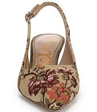 Sam Edelman Bianka Floral Fabric Pointed Toe Slingback Pumps