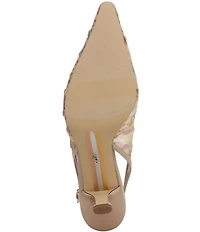 Sam Edelman Bianka Floral Print Sequined Snip Toe Slingback Pumps