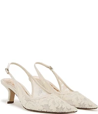 Sam Edelman Bianka Lace Detail Pointed Toe Slingback Pumps