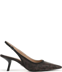 Sam Edelman Bianka Leopard Glitz Fabric Pointed Toe Slingback Pumps