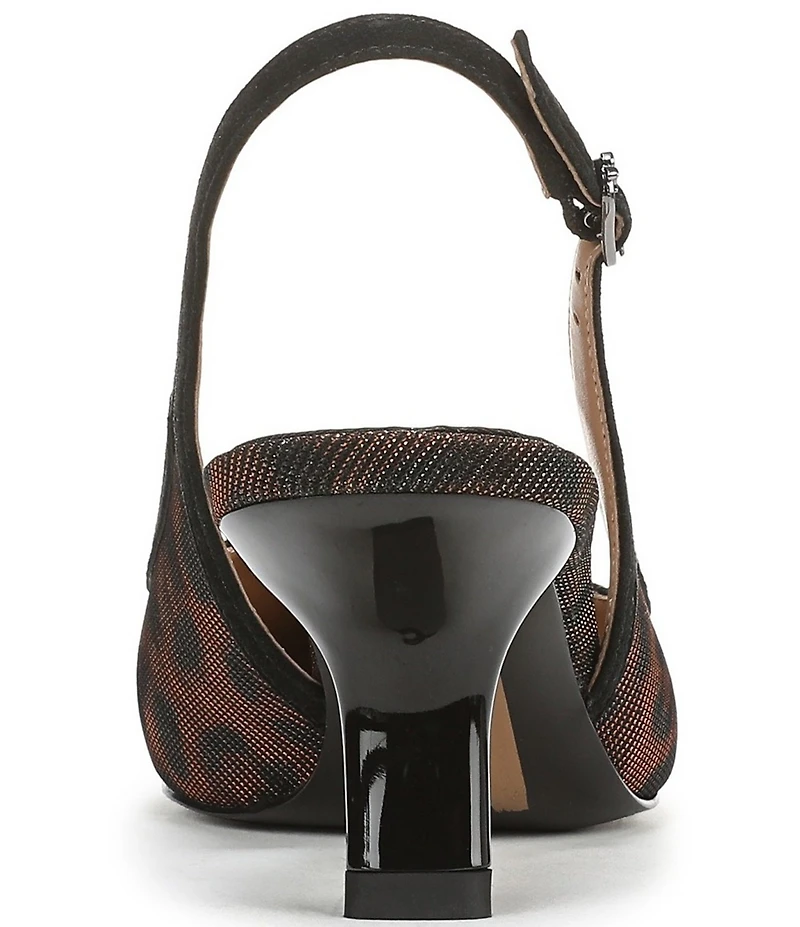 Sam Edelman Bianka Leopard Glitz Fabric Pointed Toe Slingback Pumps