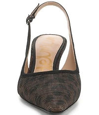 Sam Edelman Bianka Leopard Glitz Fabric Pointed Toe Slingback Pumps