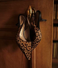 Sam Edelman Bianka Leopard Print Calf Hair Slingback Pumps
