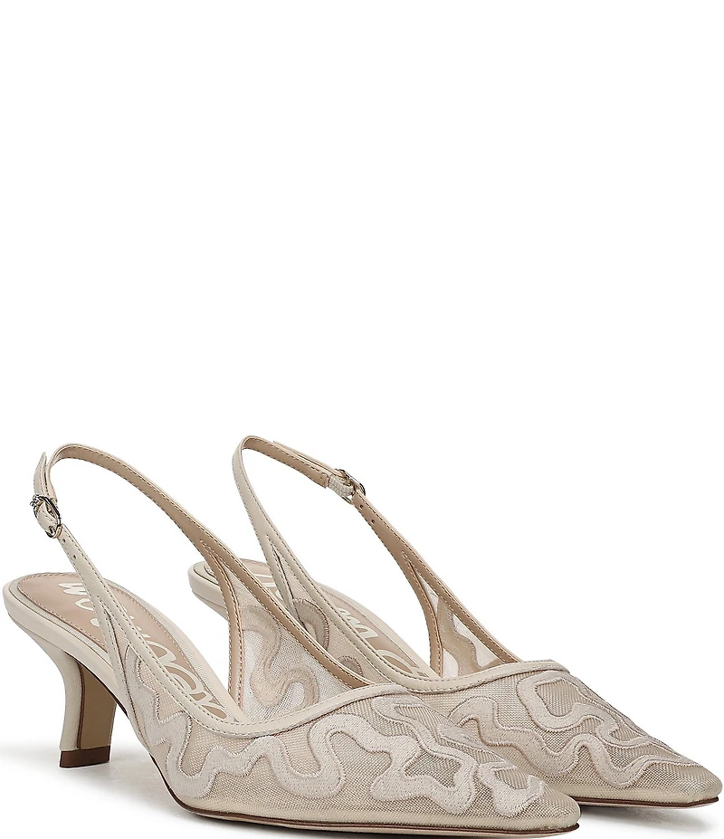 Sam Edelman Bianka Mesh Detail Pointed Toe Slingback Pumps