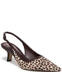 Sam Edelman Bianka Cheetah Print Calf Hair Pointed Toe Slingback Pumps