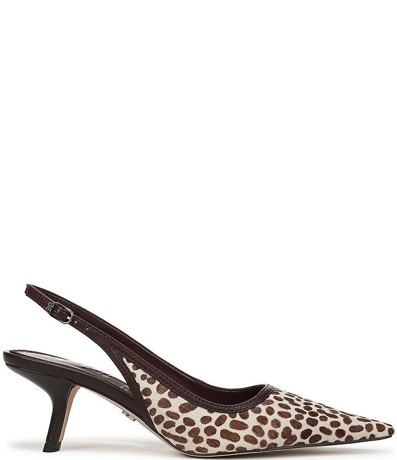 Sam Edelman Bianka Cheetah Print Calf Hair Pointed Toe Slingback Pumps