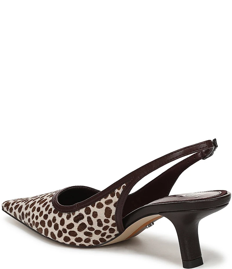 Sam Edelman Bianka Cheetah Print Calf Hair Pointed Toe Slingback Pumps