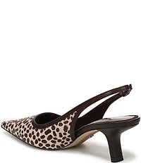 Sam Edelman Bianka Cheetah Print Calf Hair Pointed Toe Slingback Pumps