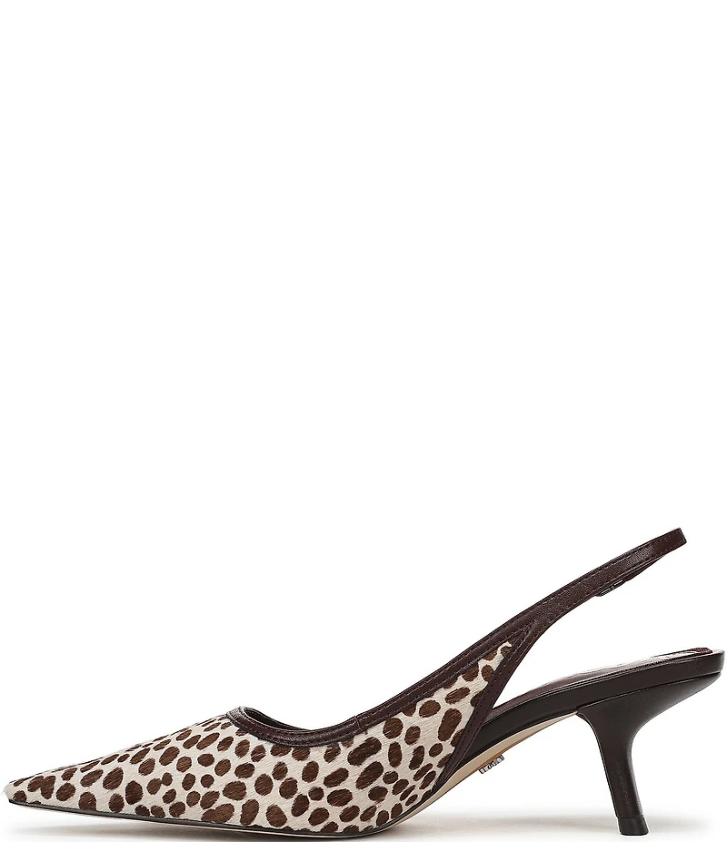 Sam Edelman Bianka Cheetah Print Calf Hair Pointed Toe Slingback Pumps