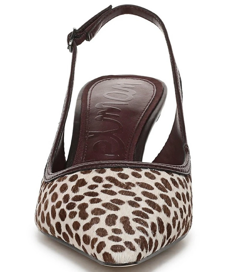 Sam Edelman Bianka Cheetah Print Calf Hair Pointed Toe Slingback Pumps