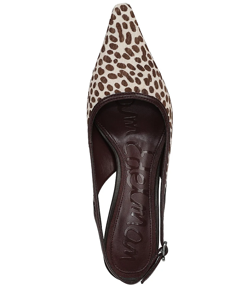 Sam Edelman Bianka Cheetah Print Calf Hair Pointed Toe Slingback Pumps