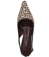 Sam Edelman Bianka Cheetah Print Calf Hair Pointed Toe Slingback Pumps