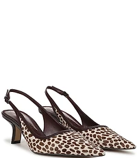 Sam Edelman Bianka Cheetah Print Calf Hair Pointed Toe Slingback Pumps