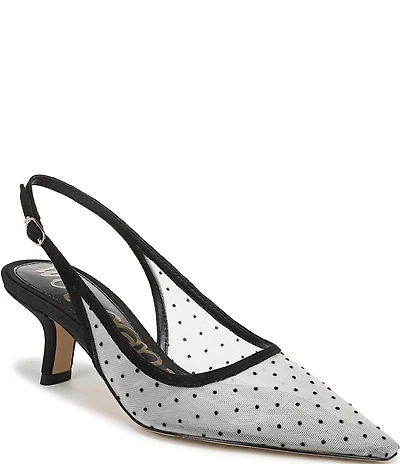 Sam Edelman Bianka Mini Polka Dot Mesh Slingback Pumps