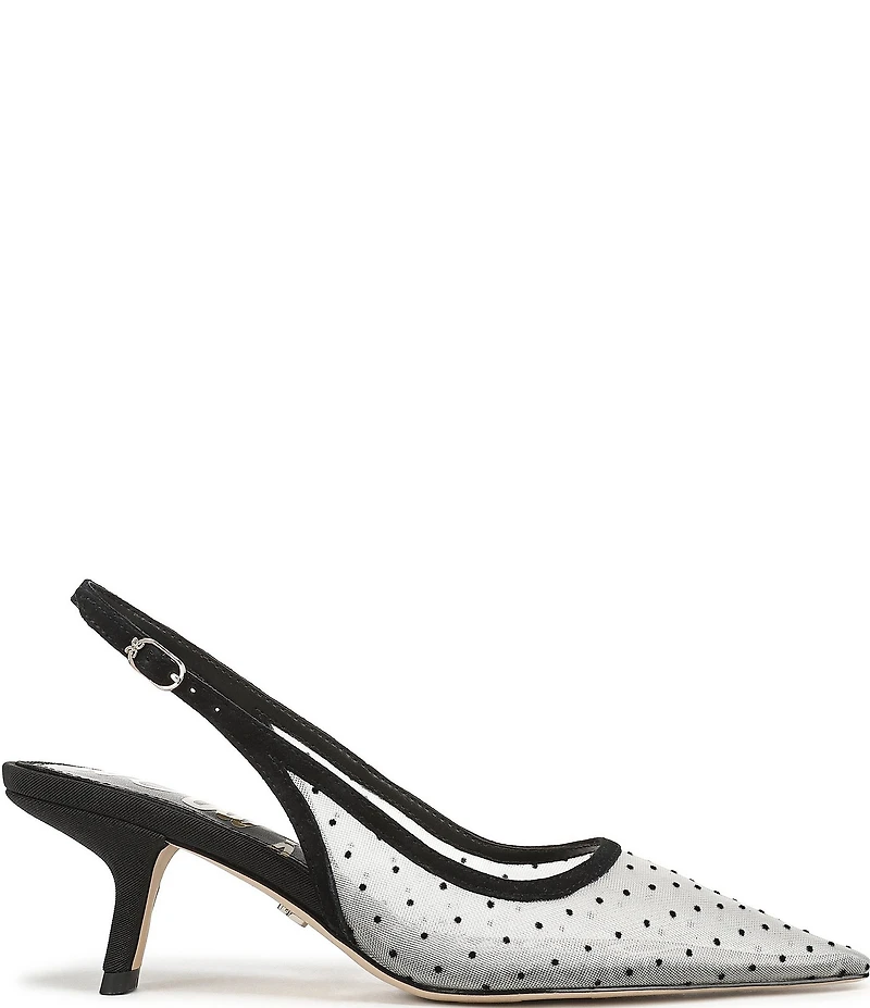 Sam Edelman Bianka Mini Polka Dot Mesh Slingback Pumps