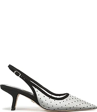 Sam Edelman Bianka Mini Polka Dot Mesh Slingback Pumps