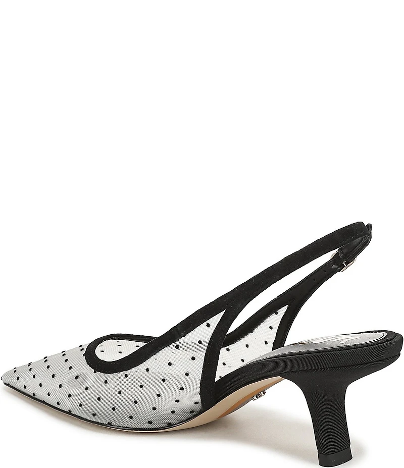 Sam Edelman Bianka Mini Polka Dot Mesh Slingback Pumps