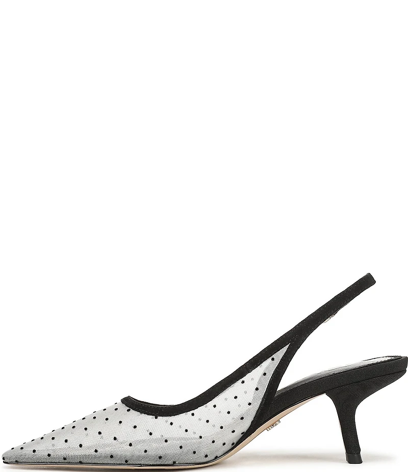 Sam Edelman Bianka Mini Polka Dot Mesh Slingback Pumps
