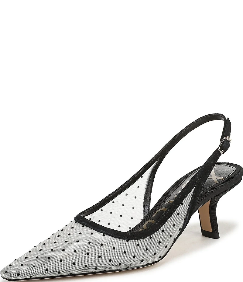 Sam Edelman Bianka Mini Polka Dot Mesh Slingback Pumps
