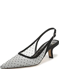 Sam Edelman Bianka Mini Polka Dot Mesh Slingback Pumps