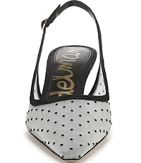 Sam Edelman Bianka Mini Polka Dot Mesh Slingback Pumps
