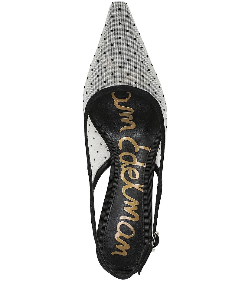 Sam Edelman Bianka Mini Polka Dot Mesh Slingback Pumps