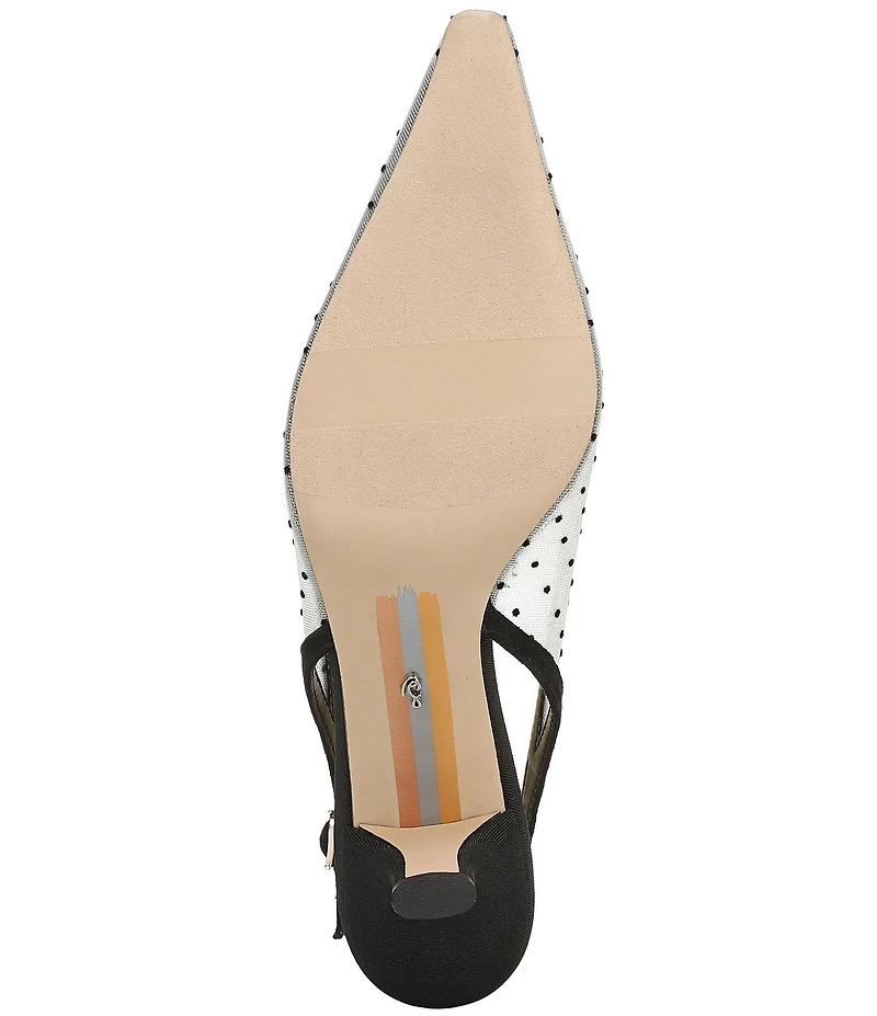 Sam Edelman Bianka Mini Polka Dot Mesh Slingback Pumps