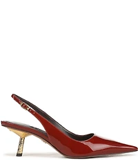 Sam Edelman Bianka Patent Leather Pointed Toe Metallic Heel Slingback Pumps