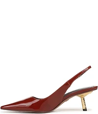 Sam Edelman Bianka Patent Leather Pointed Toe Metallic Heel Slingback Pumps