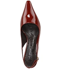 Sam Edelman Bianka Patent Leather Pointed Toe Metallic Heel Slingback Pumps