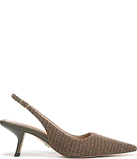 Sam Edelman Bianka Plaid Fabric Pointed Toe Slingback Pumps
