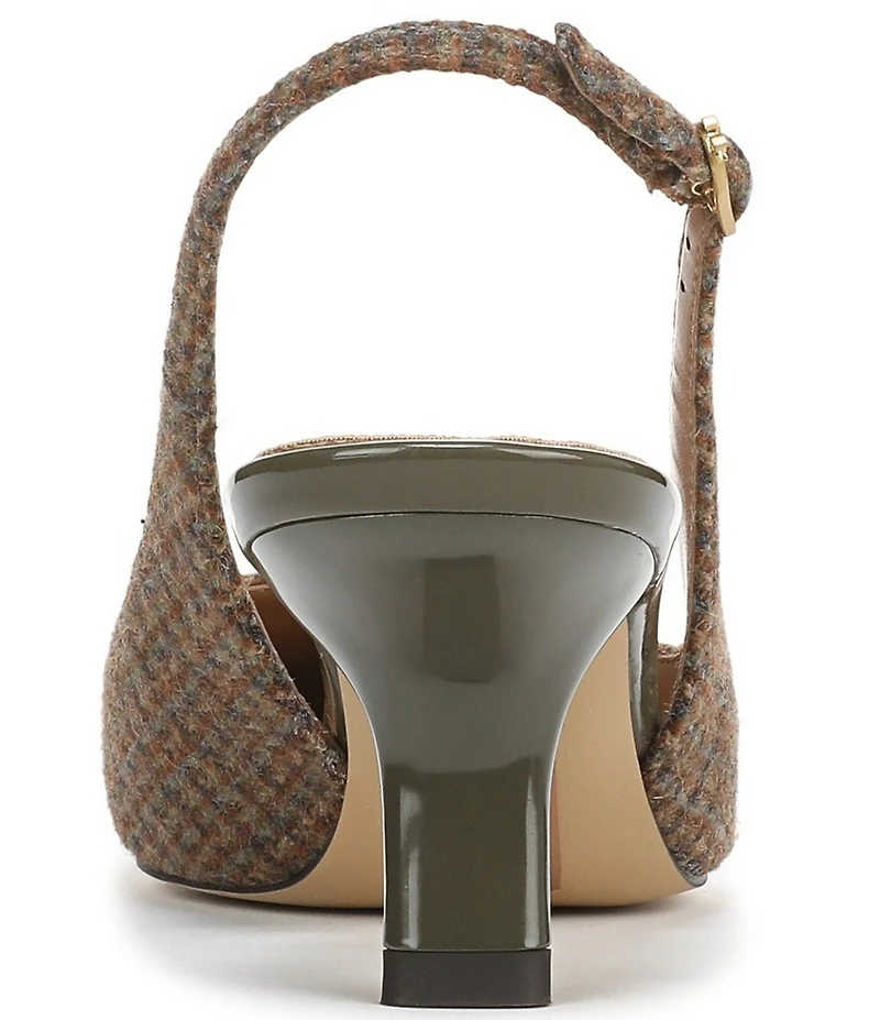 Sam Edelman Bianka Plaid Fabric Pointed Toe Slingback Pumps