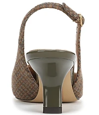 Sam Edelman Bianka Plaid Fabric Pointed Toe Slingback Pumps